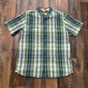 The North Face Green Plaid Casual Button Down Shirt